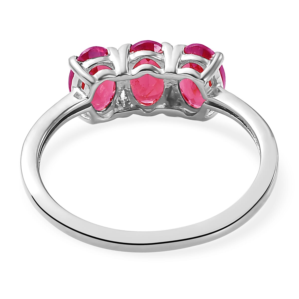 African Ruby Trilogy Ring in Platinum Overlay Sterling Silver 7442267 5
