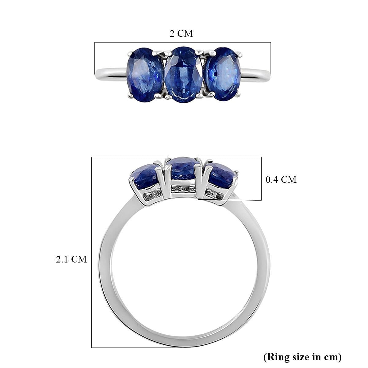 Masoala Sapphire (FF) Trilogy Ring in 18K Vermeil Yellow Gold Over Sterling Silver 7442419 6