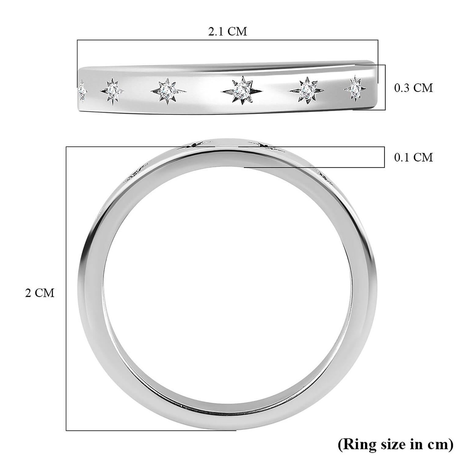 Diamond Flush Set Wedding Band Ring in Sterling Silver with Platinum Plating 7464930 4