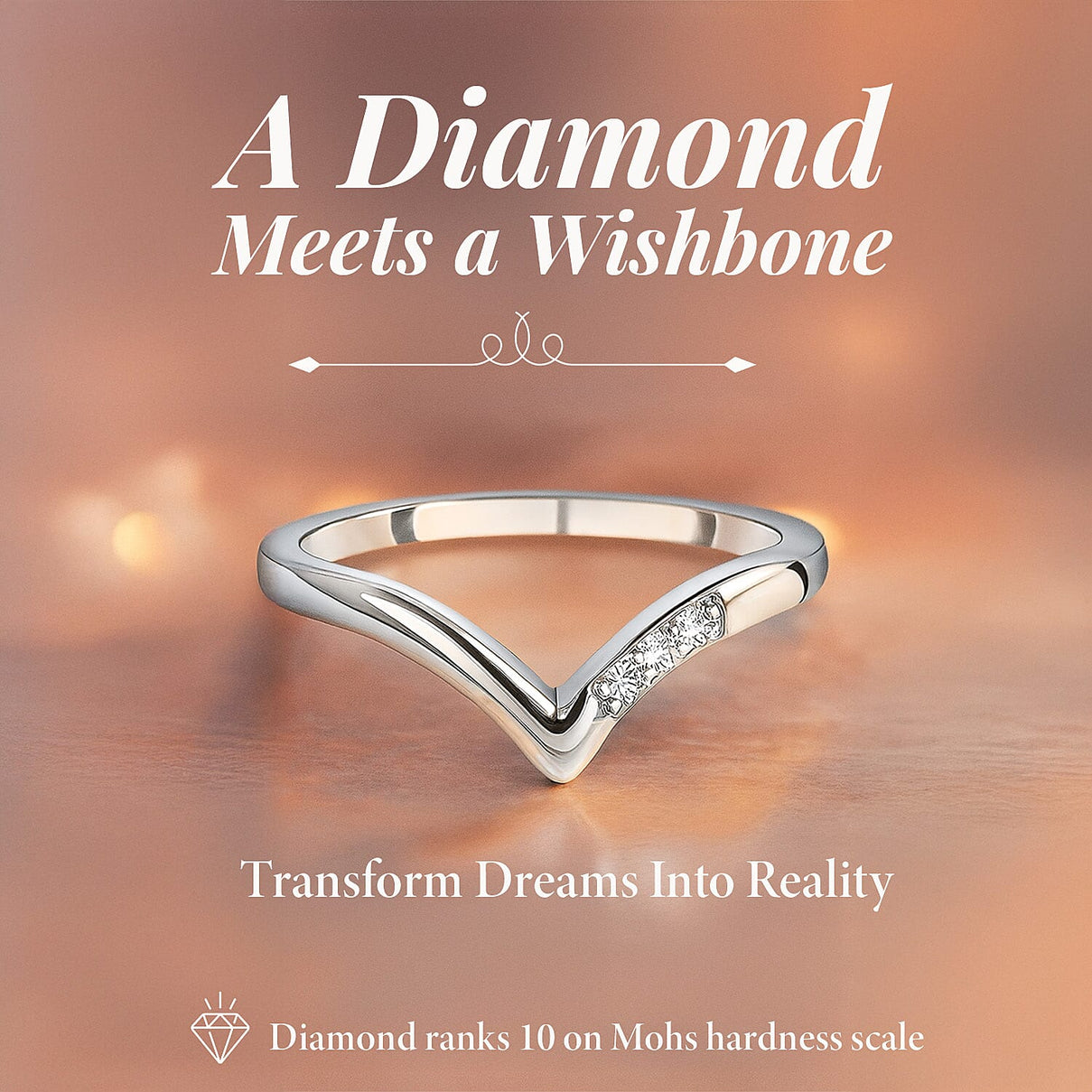 Diamond Wishbone Ring in Platinum Overlay Sterling Silver 7480615 2