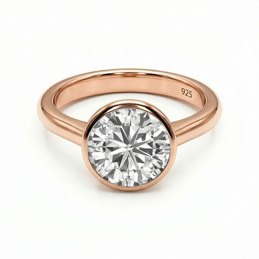 Moissanite Solitaire Ring in Sterling Silver