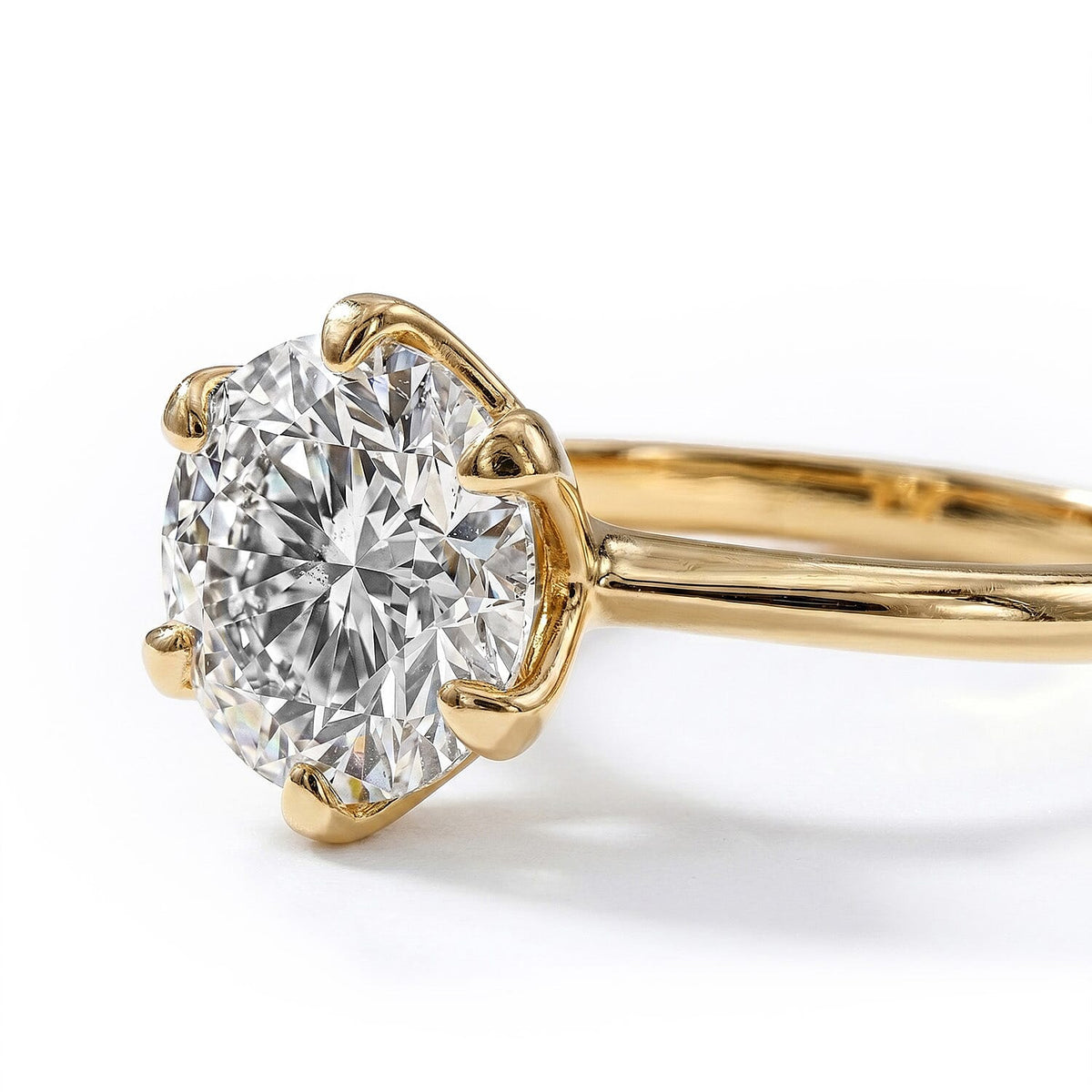Moissanite Solitaire Ring in Sterling Silver with 18K Vermeil Yellow Gold 7486312 6