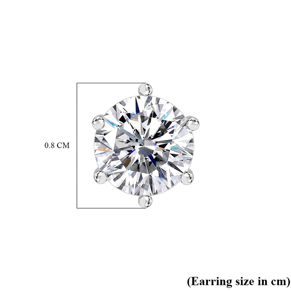 Moissanite Solitaire Stud Push Post Earring in Platinum Overlay Sterling Silver 1.886 Ct 7515603 7