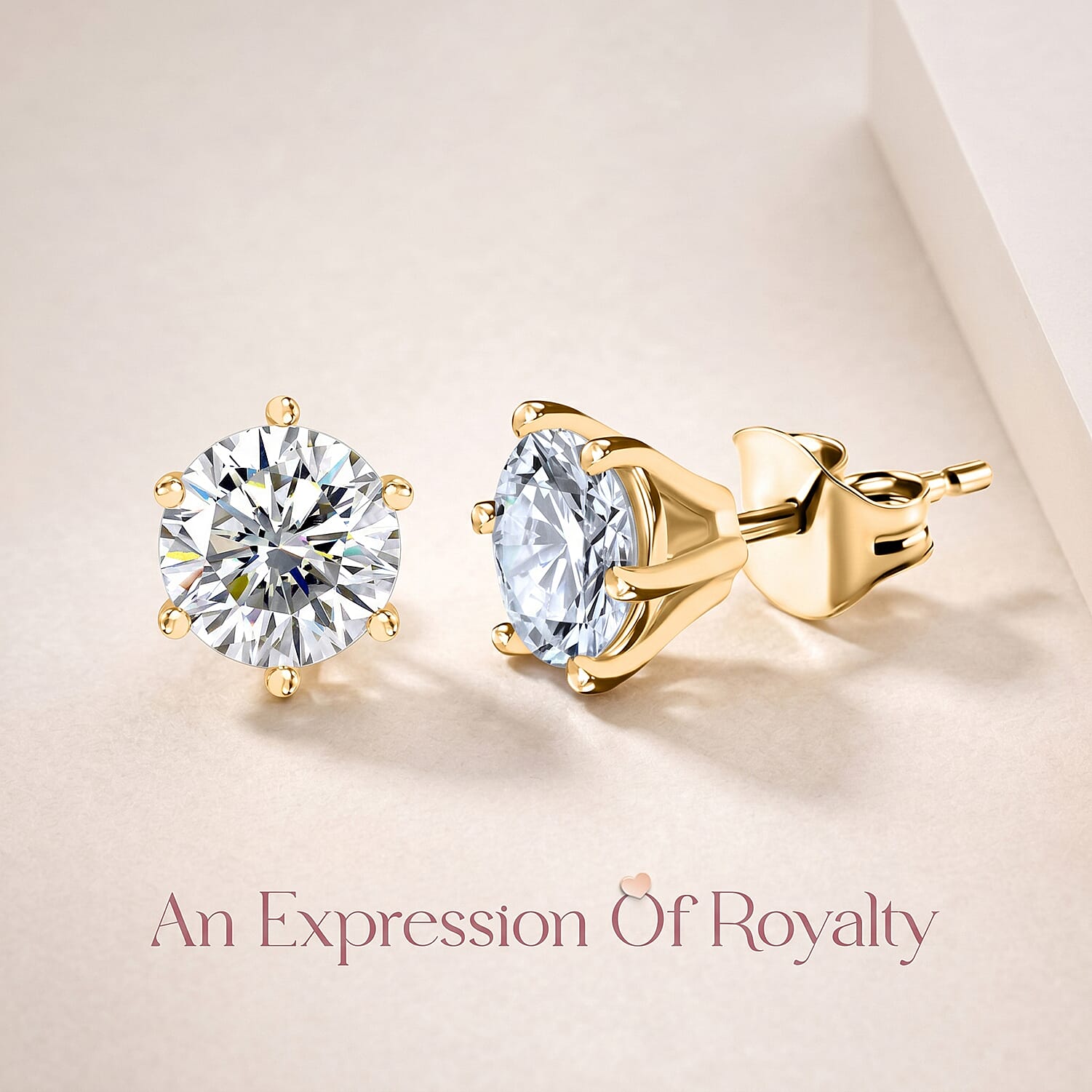 Moissanite Solitaire Stud Push Post Earring in Platinum Overlay Sterling Silver 1.886 Ct 7515605 5