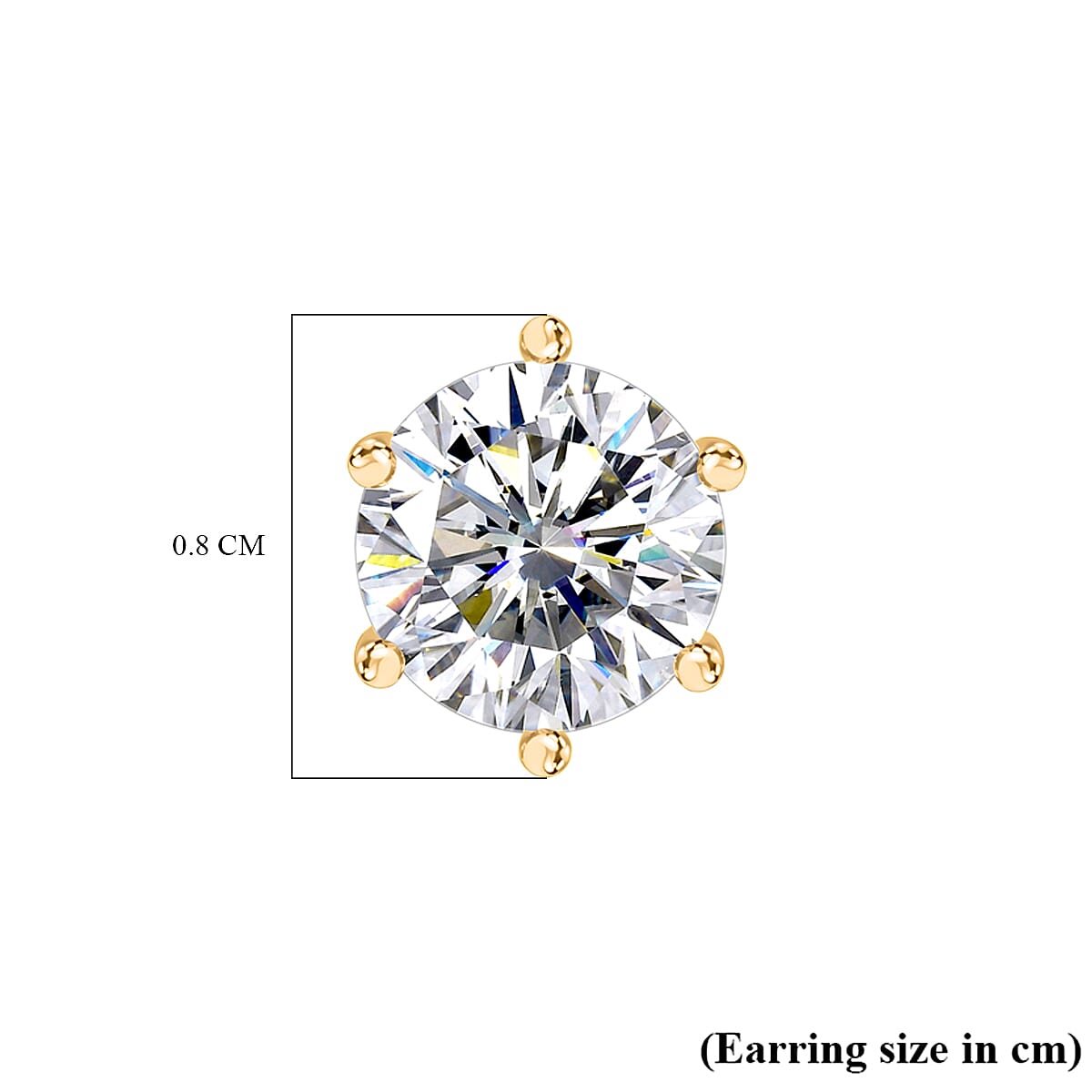 Moissanite Solitaire Stud Push Post Earring in Platinum Overlay Sterling Silver 1.886 Ct 7515605 7