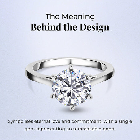 D'Joy 2 Ct. Moissanite Round-Cut Solitaire Ring in Platinum Overlay Sterling Silver 7515607 2