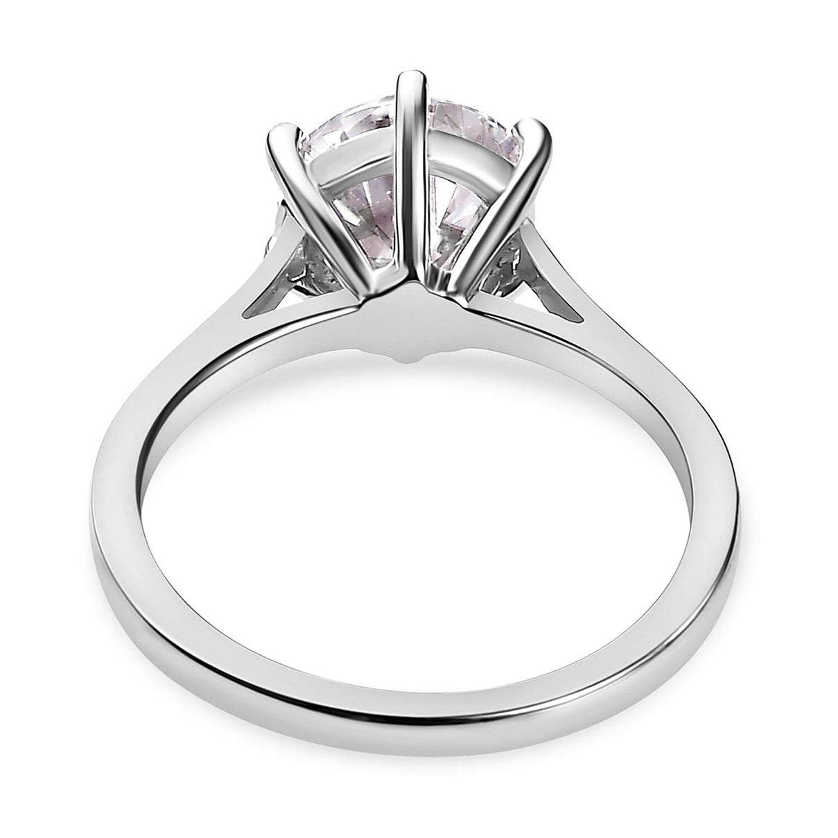 D'Joy 2 Ct. Moissanite Round-Cut Solitaire Ring in Platinum Overlay Sterling Silver 7515607 6