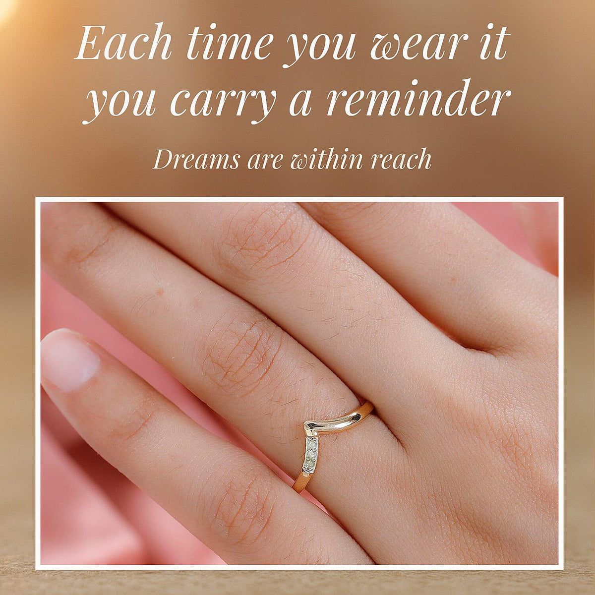 Diamond Wishbone Ring in 18K Yellow Gold Vermeil Plated Sterling Silver 7539667 5