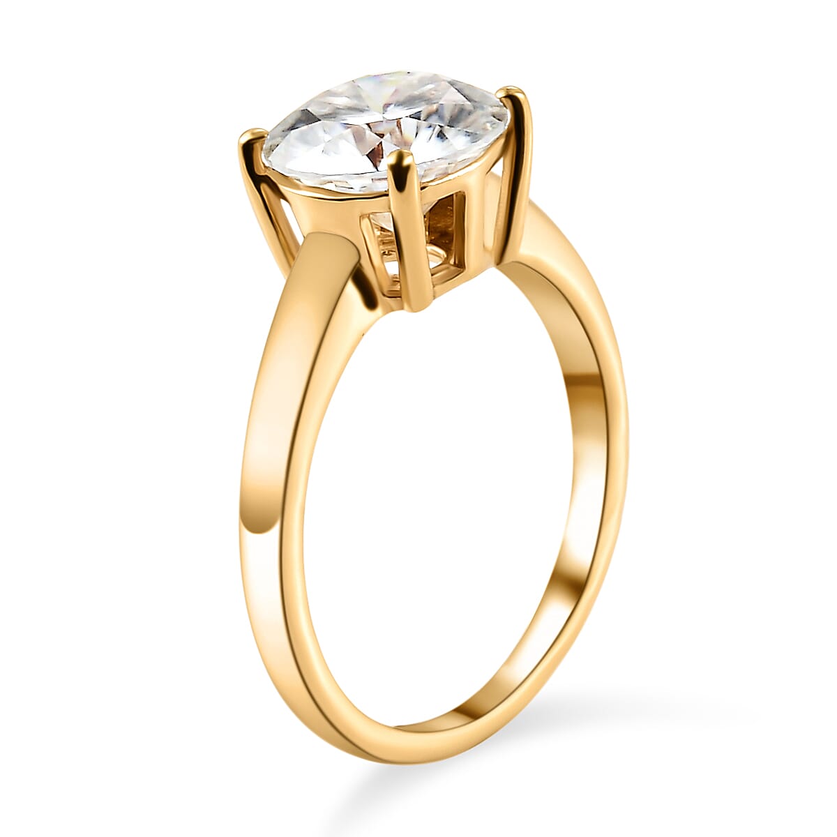 Moissanite Round Solitaire Engagenent Ring in 18K Vermeil Yellow Gold Plated Sterling Silver 2.0 Ct. 7542088 3