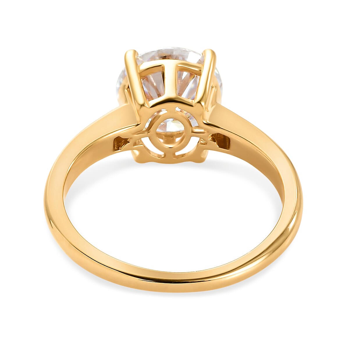 Moissanite Round Solitaire Engagenent Ring in 18K Vermeil Yellow Gold Plated Sterling Silver 2.0 Ct. 7542088 4