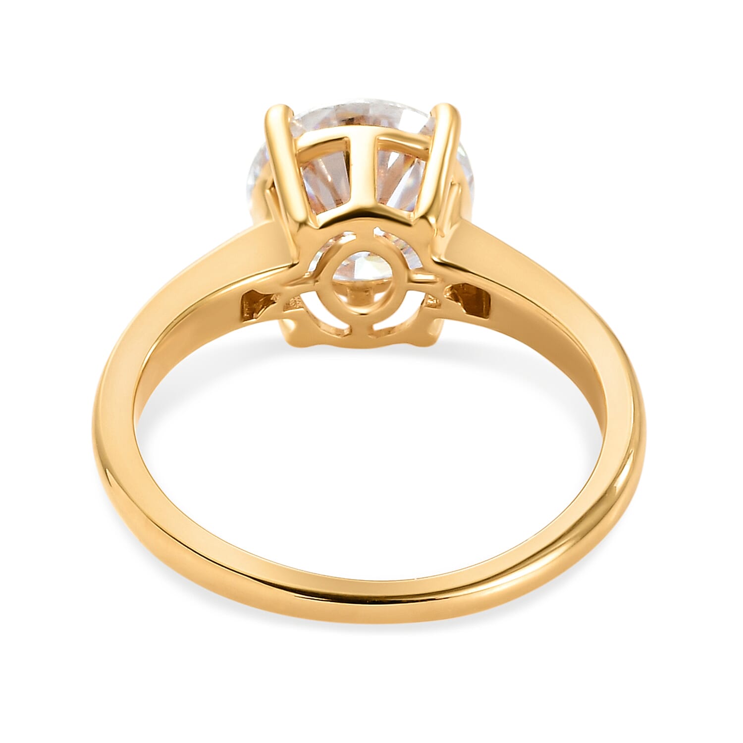 Moissanite Round Solitaire Engagenent Ring in 18K Vermeil Yellow Gold Plated Sterling Silver 2.0 Ct. 7542088 6