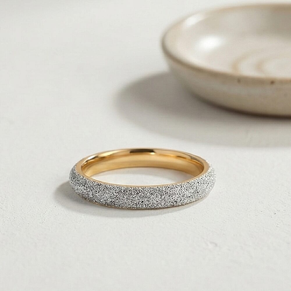 Sand Blast textured Ring in 9K Yellow Gold 7547243 5