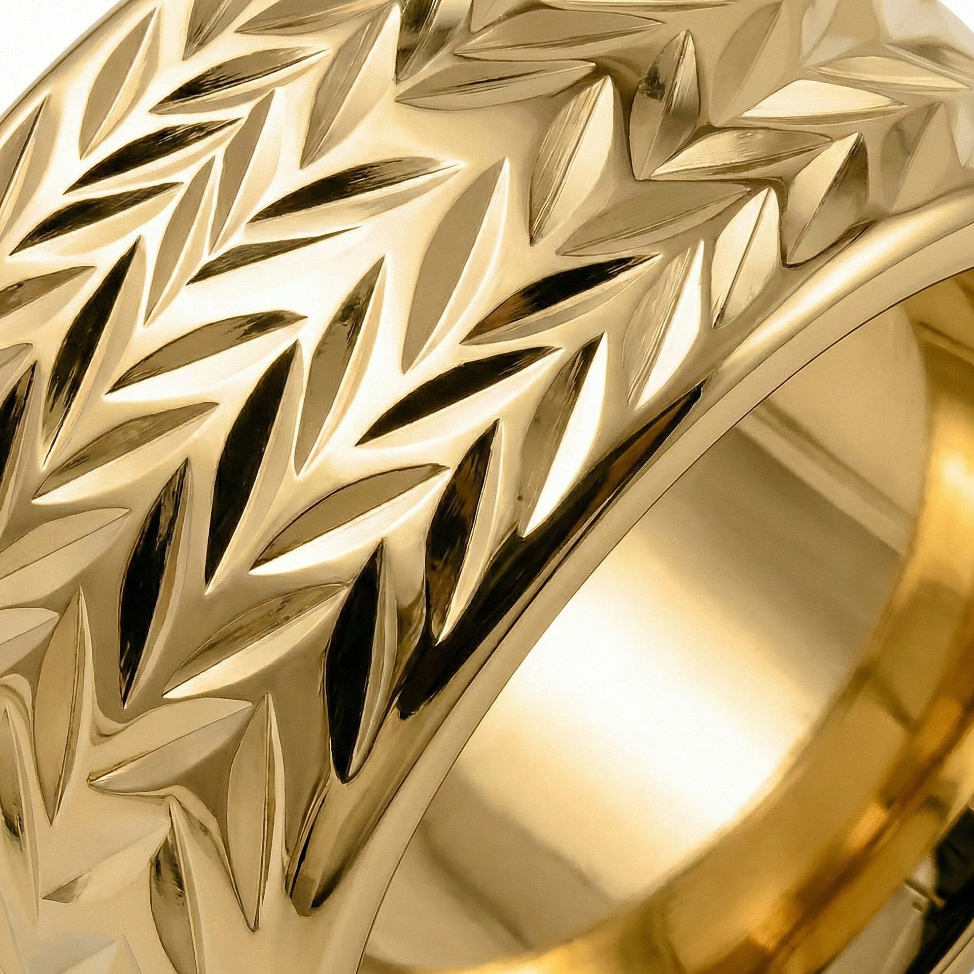 Maestro Collection - 9K Yellow Gold Diamond Cut Wedding Band Ring 7570673 3