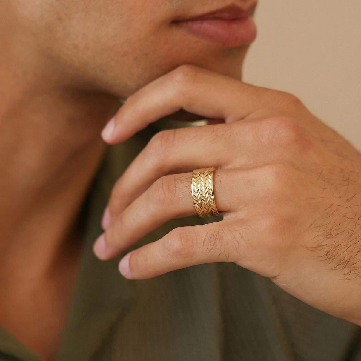 Maestro Collection - 9K Yellow Gold Diamond Cut Wedding Band Ring 7570673 4