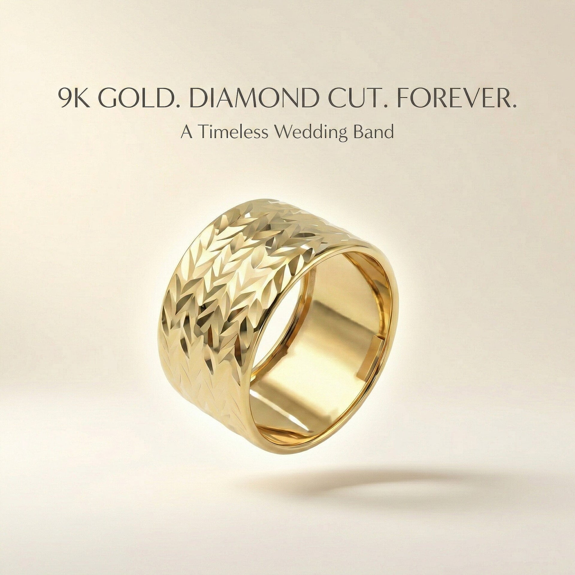 Maestro Collection - 9K Yellow Gold Diamond Cut Wedding Band Ring 7570673 6