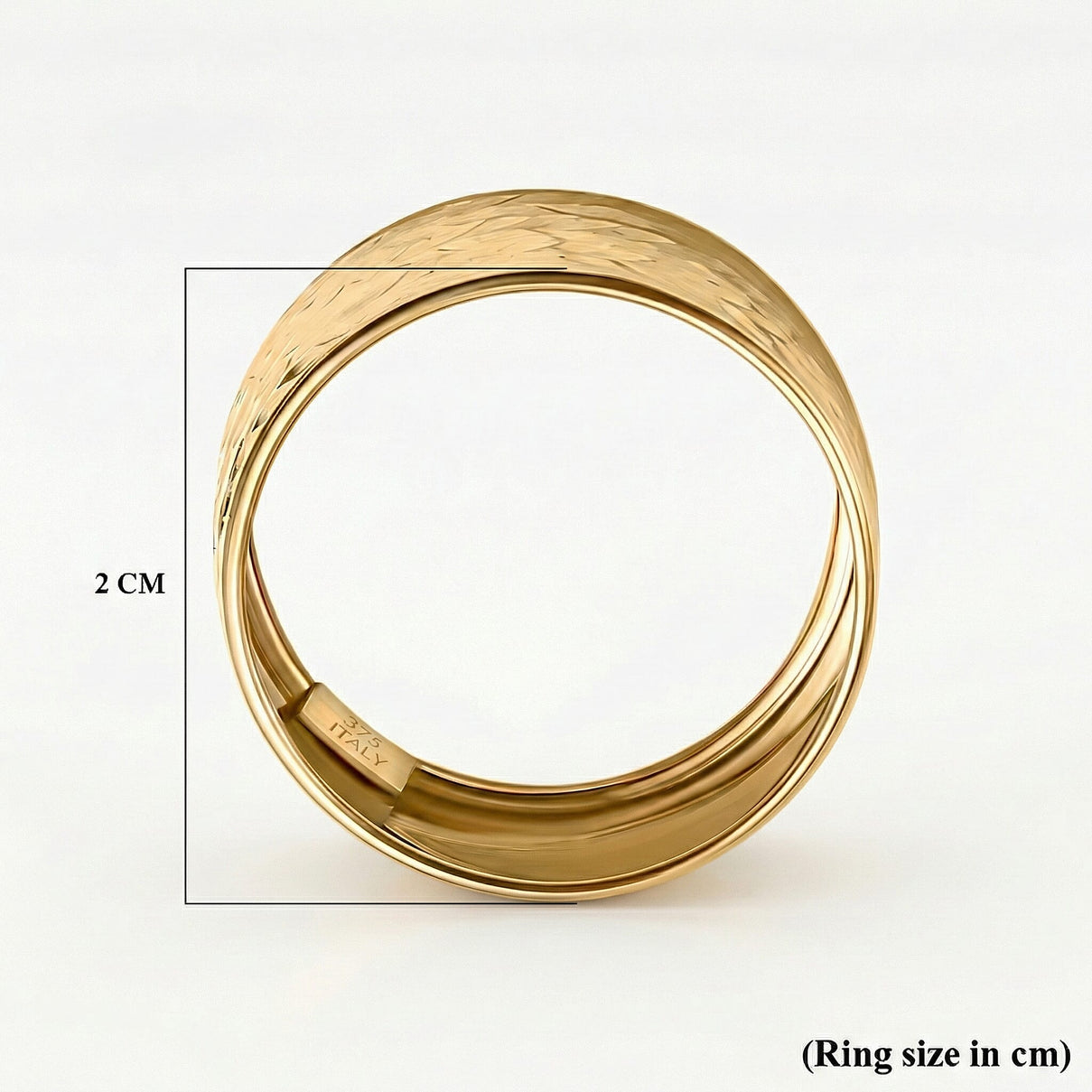 Maestro Collection - 9K Yellow Gold Diamond Cut Wedding Band Ring 7570673 7
