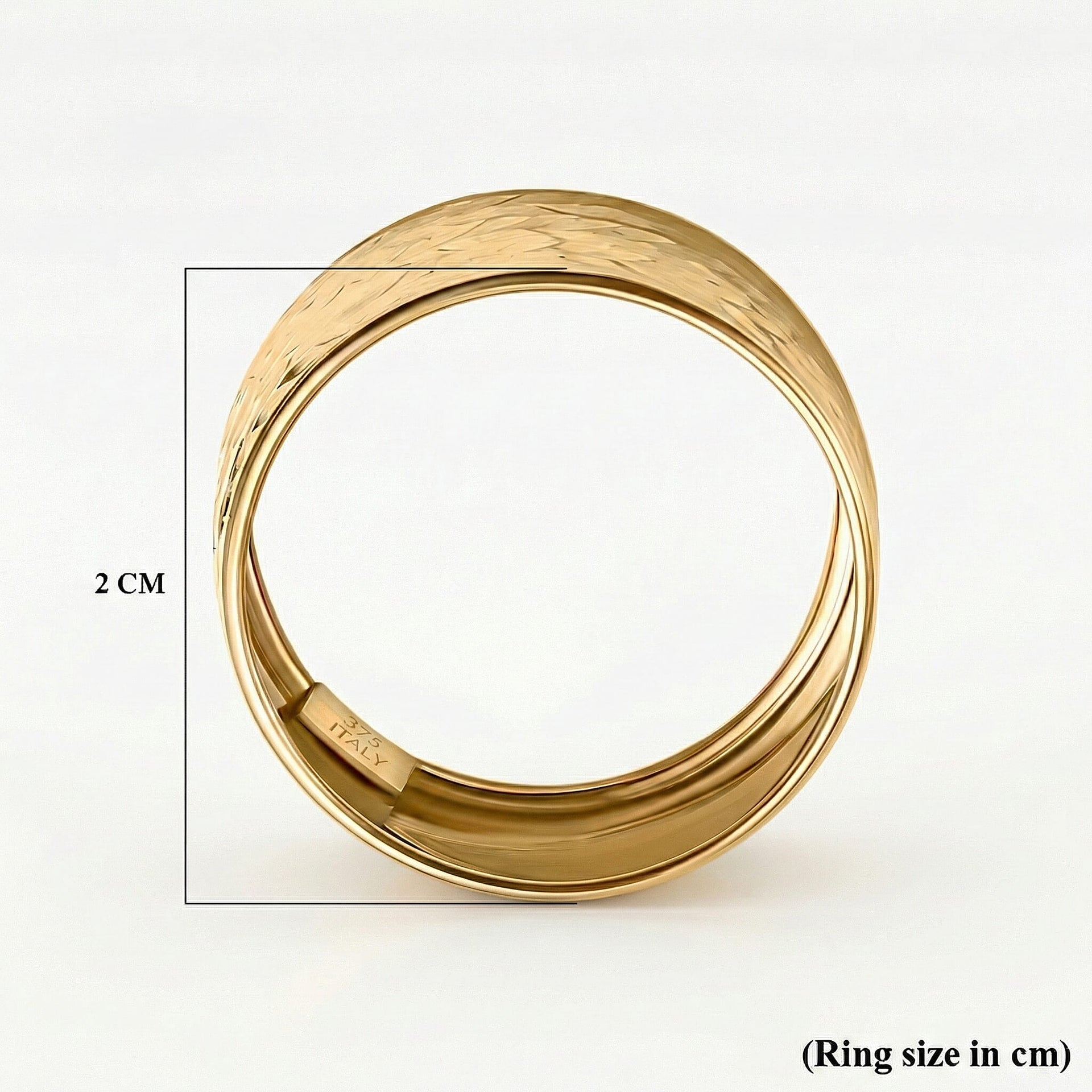 Maestro Collection - 9K Yellow Gold Diamond Cut Wedding Band Ring 7570673 7