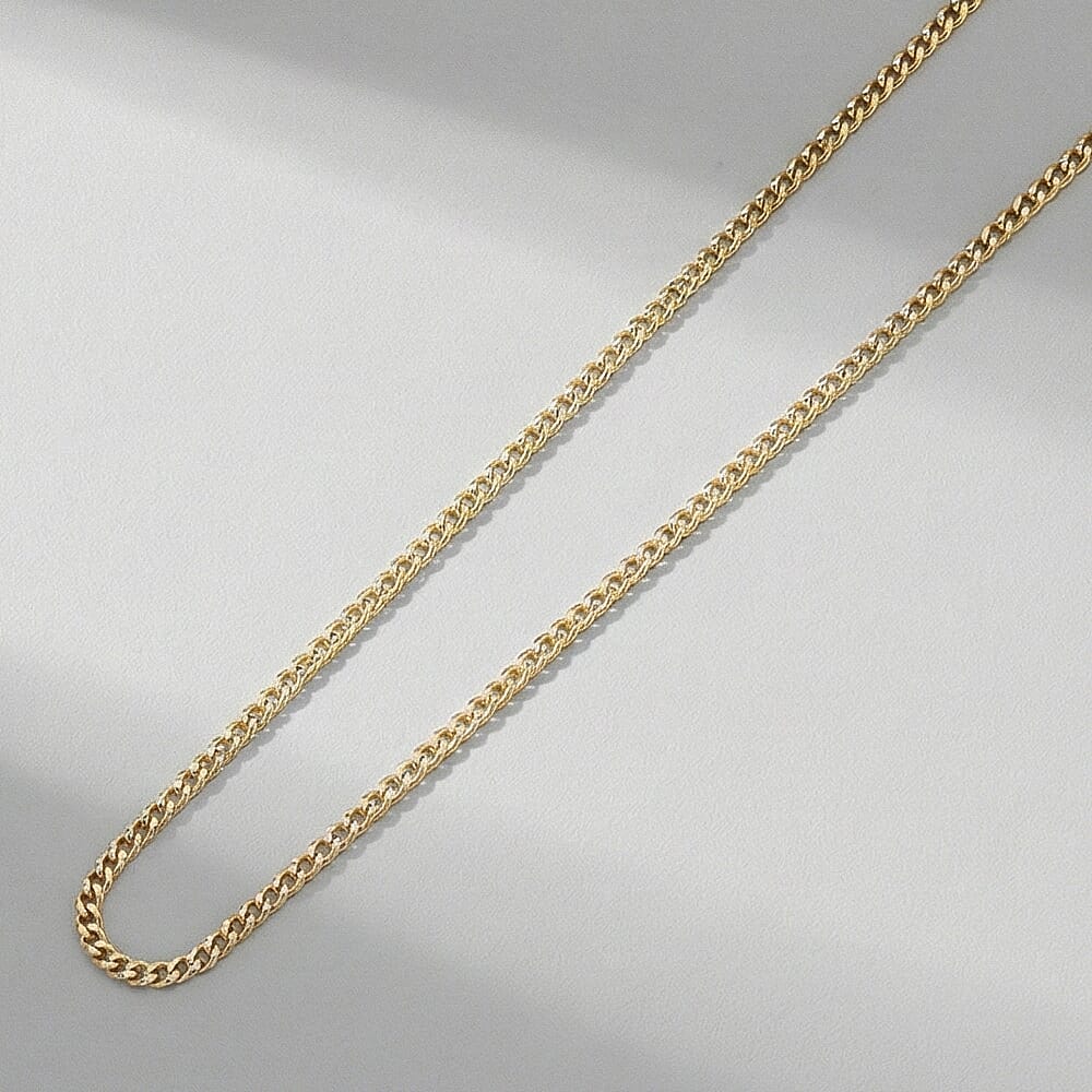 Diamond Cut Curb Chain 24 Inch in 9K Yellow Gold 7576356 4