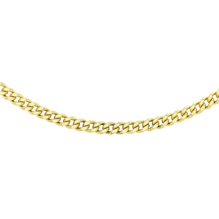 Doll Colour Diamond Cut Adjustable Curb Chain 16 Inch to 18 Inch in 9K Yellow Gold 7576359 1