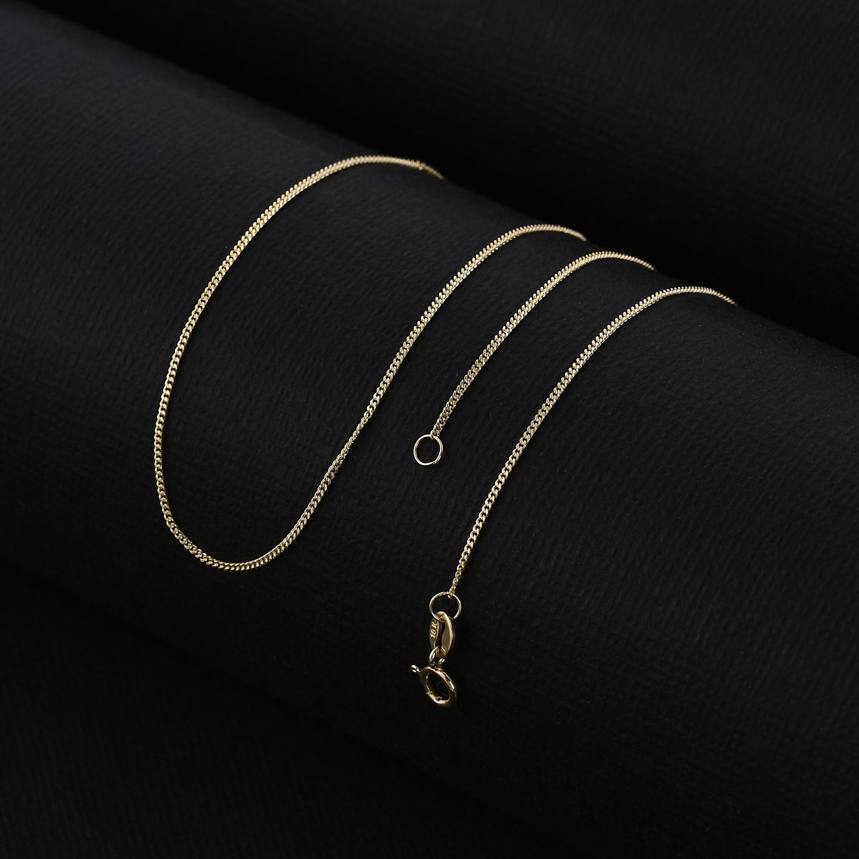 Doll Colour Diamond Cut Adjustable Curb Chain 16 Inch to 18 Inch in 9K Yellow Gold 7576359 5