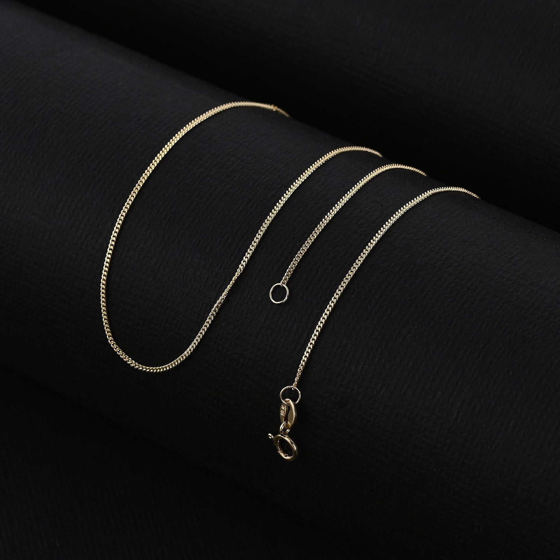 Doll Colour Diamond Cut Adjustable Curb Chain 16 Inch to 18 Inch in 9K Yellow Gold 7576359 5
