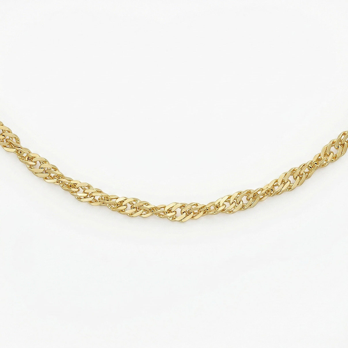 Diamond Cut Twist Curb Chain 18 Inch in 9K Yellow Gold 7576691 0