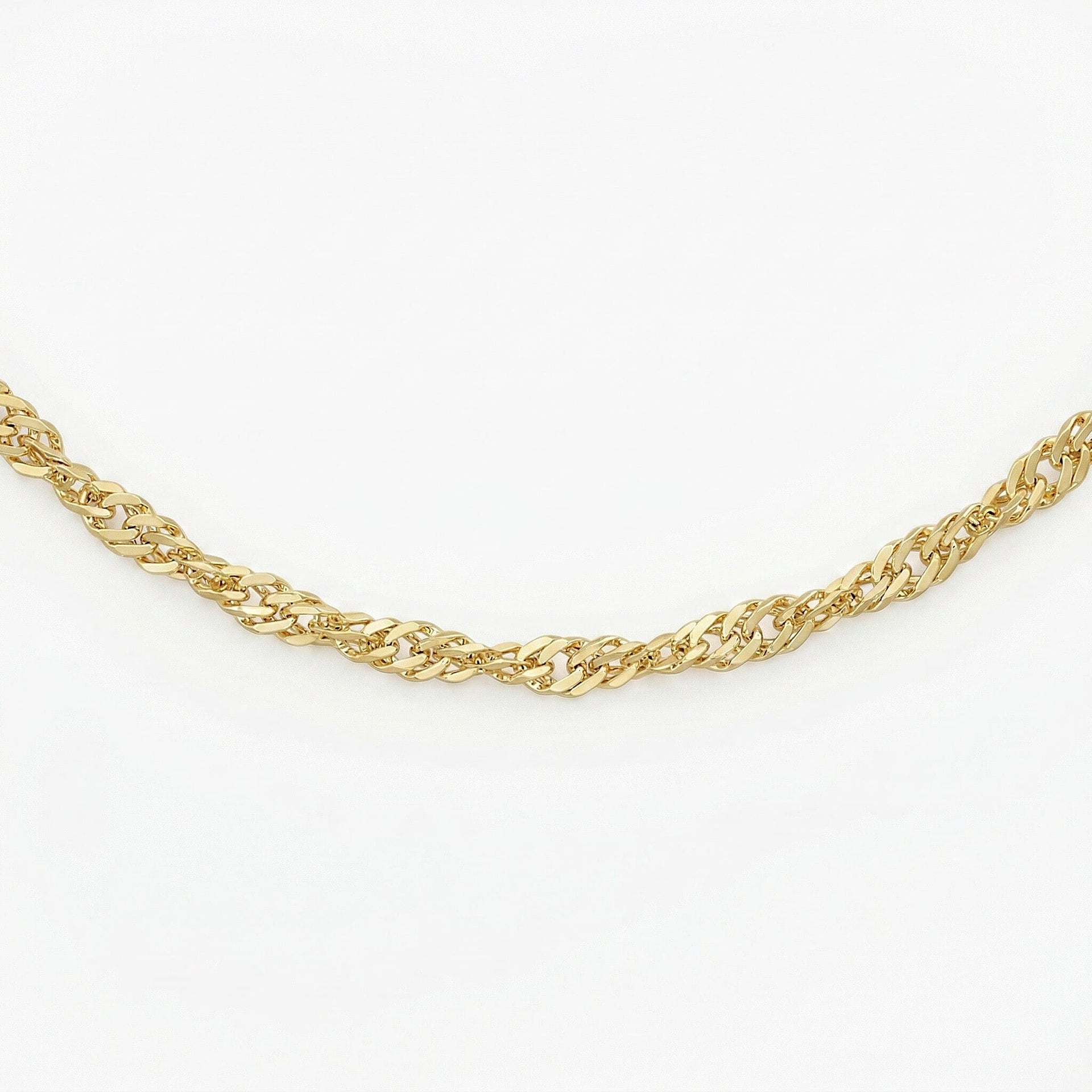 Diamond Cut Twist Curb Chain 18 Inch in 9K Yellow Gold 7576691 0