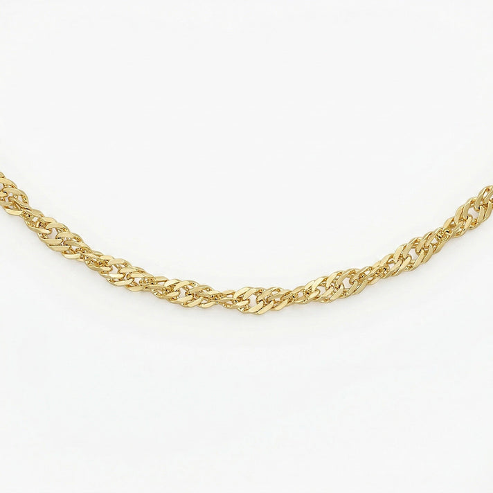 Diamond Cut Twist Curb Chain 18 Inch in 9K Yellow Gold 7576691 1
