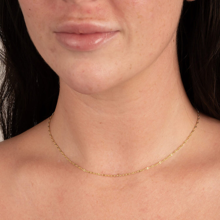 Flat Rambo Chain 16 Inch in 9K Yellow Gold 7581016 2