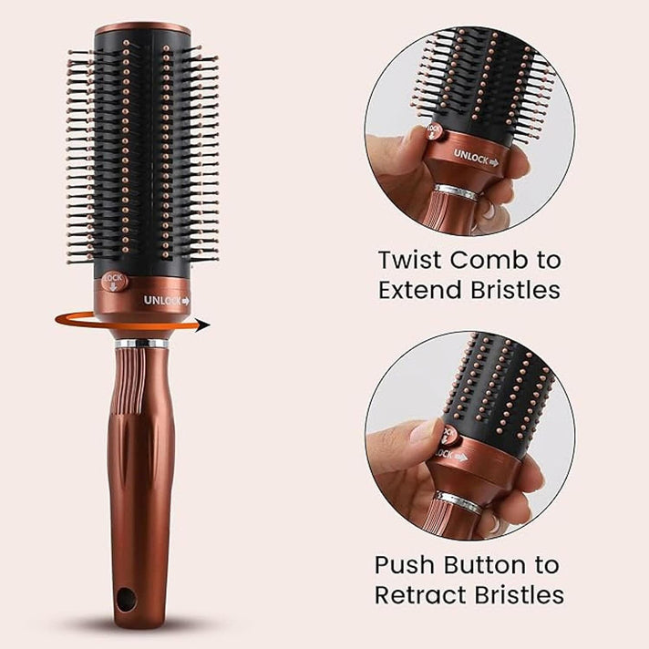 Neomi - Portable Easy Clean Retractable Rotating Hairbrush 7581203 2