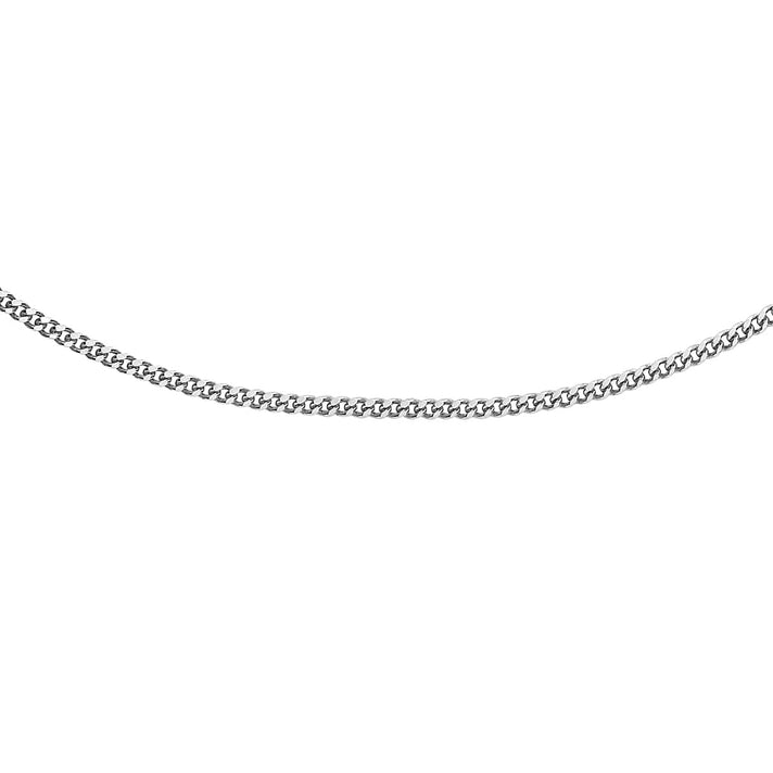 20 Diamond Cut Curb Chain 18 Inch in 9K White Gold 7590750 1