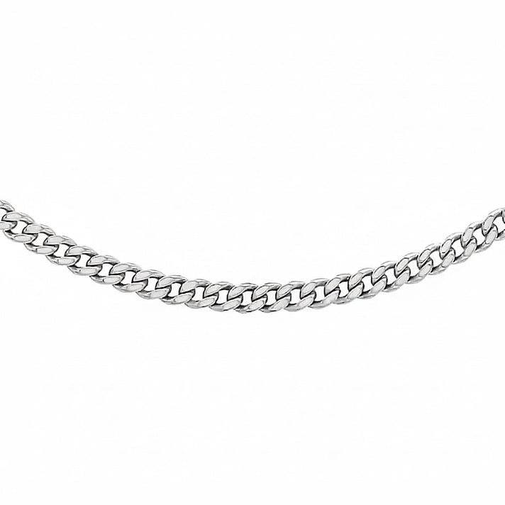 Diamond Cut Curb Chain 16 Inch in 9K White Gold 7590813 1