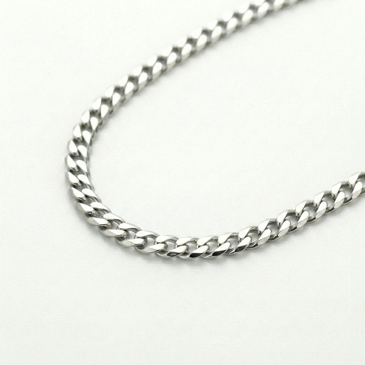 Diamond Cut Curb Chain 16 Inch in 9K White Gold 7590813 3