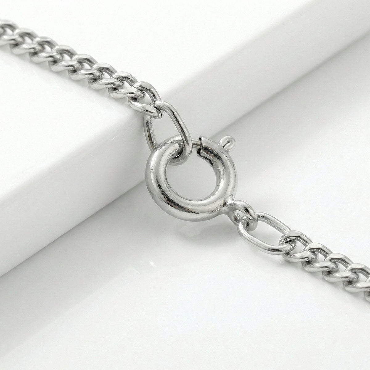 Diamond Cut Curb Chain 16 Inch in 9K White Gold 7590813 4