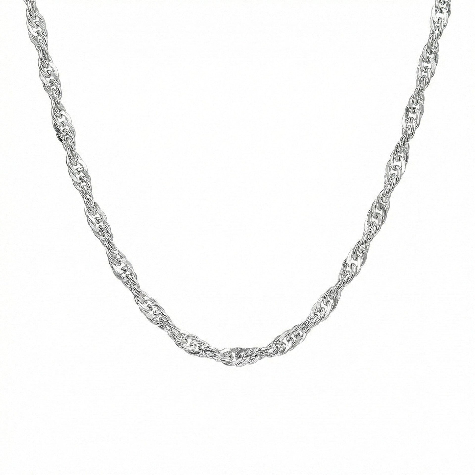 16 Diamond Cut Twist Curb Chain 18 Inch in 9K White Gold 7592892 0