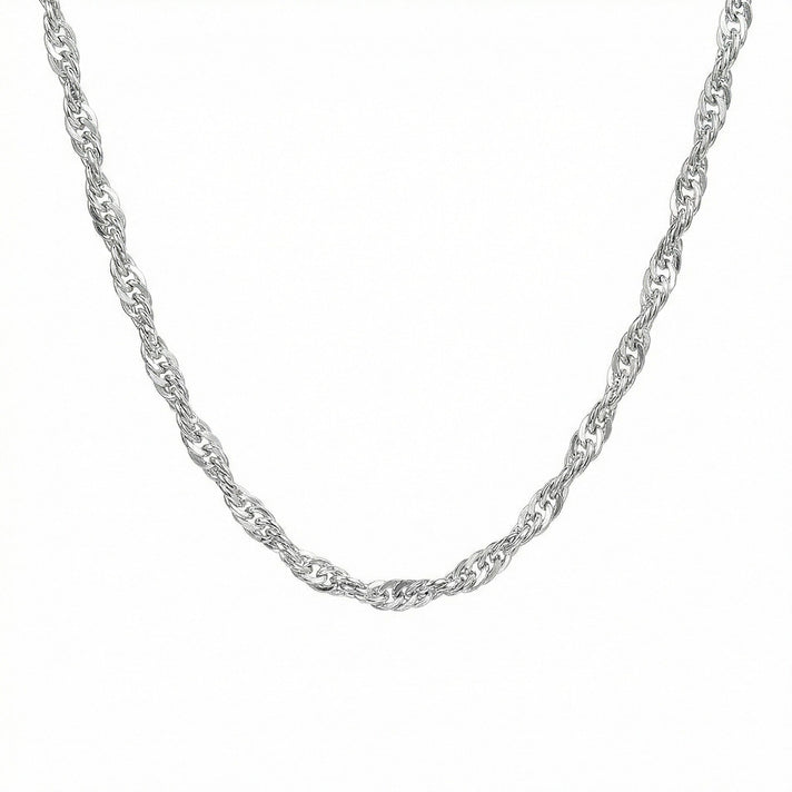 16 Diamond Cut Twist Curb Chain 18 Inch in 9K White Gold 7592892 1