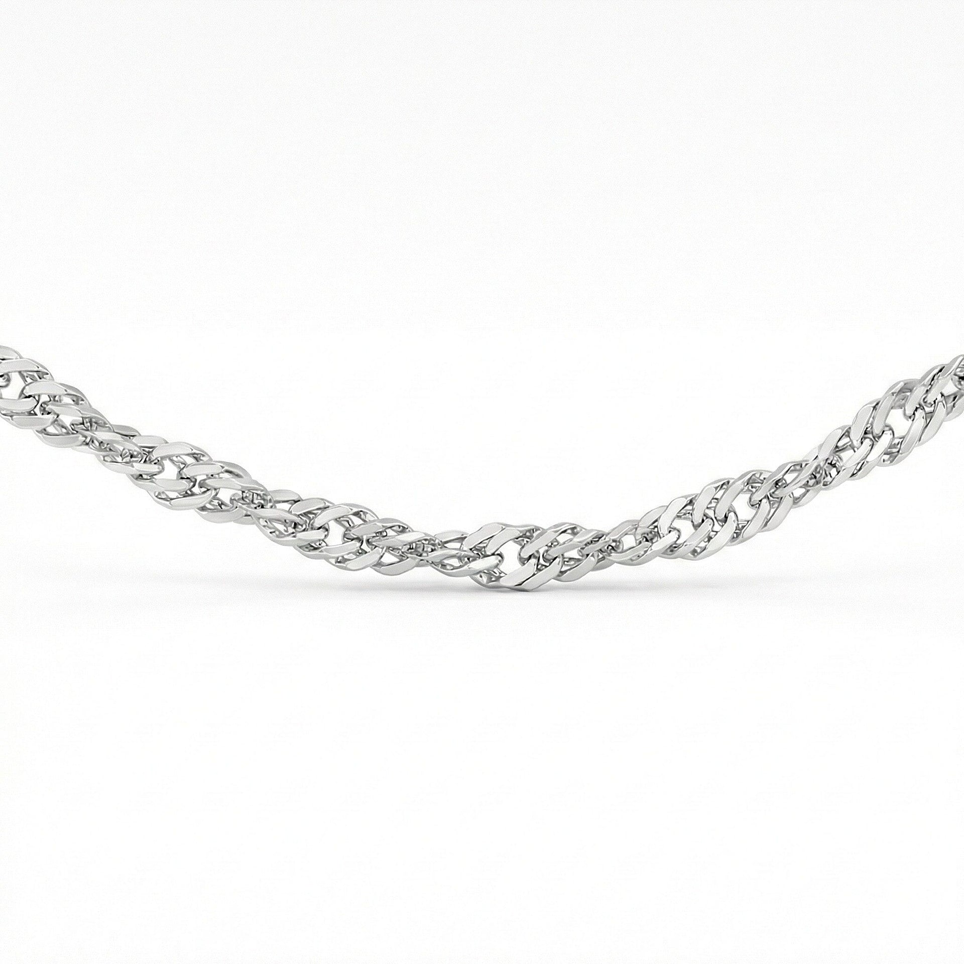 16 Diamond Cut Twist Curb Chain 18 Inch in 9K White Gold 7592892 3