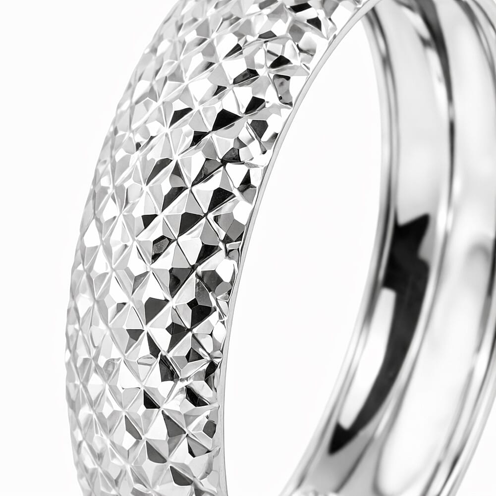 Royal Bali Collection- Diamond-Cut Wedding Band Ring in 9K White Gold 7615318 3