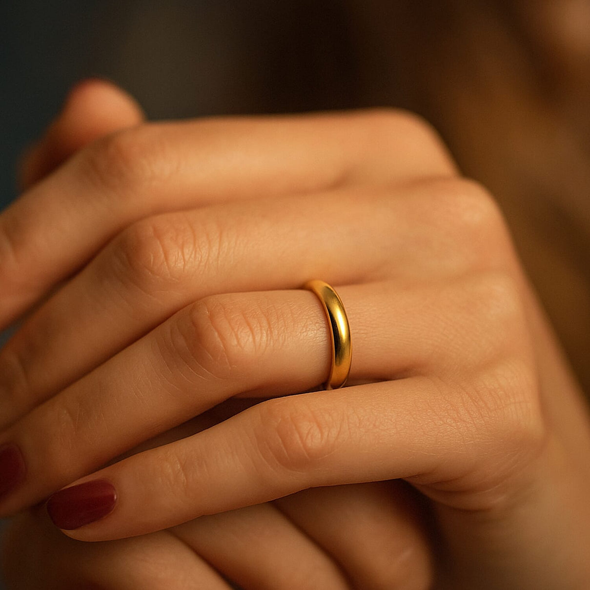 9K Yellow Gold Wedding Band Ring 7615927 3