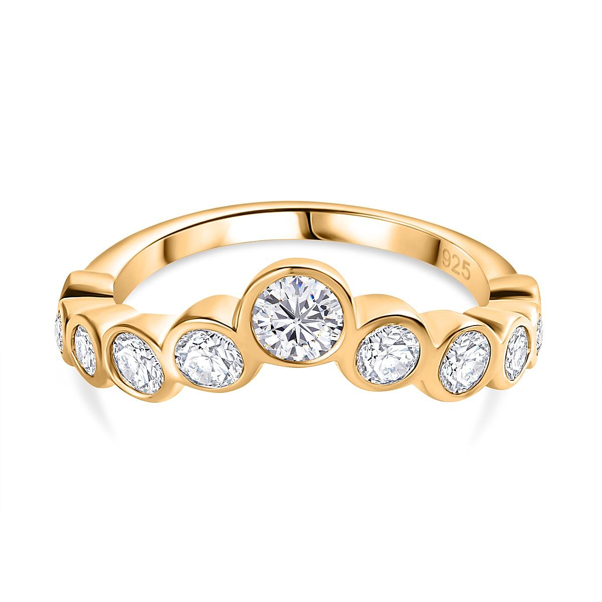 Moissanite Wishbone Ring in 18K Yellow Gold Vermeil Sterling Silver 7623890 0