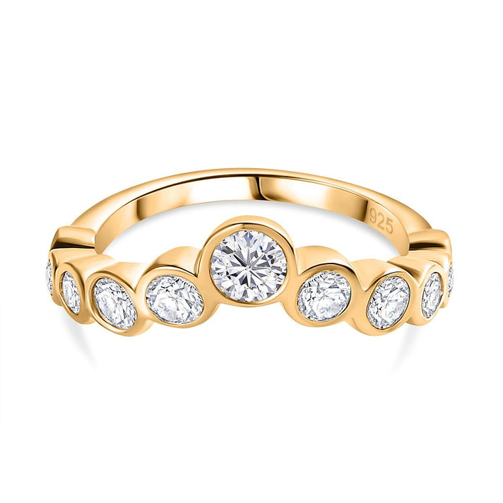 Moissanite Wishbone Ring in 18K Yellow Gold Vermeil Sterling Silver 7623890 1