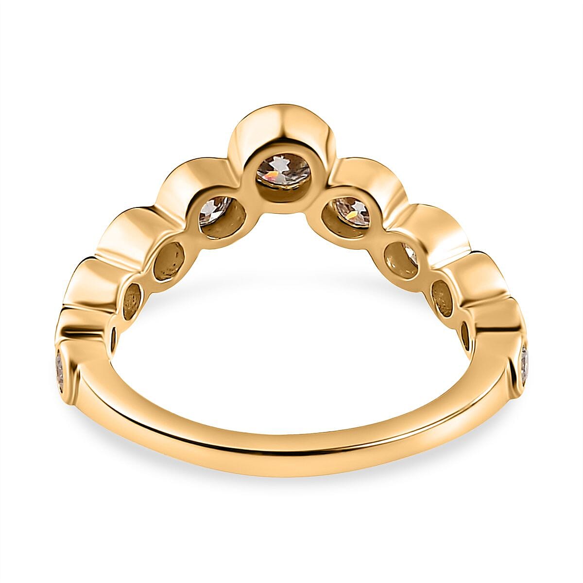 Moissanite Wishbone Ring in 18K Yellow Gold Vermeil Sterling Silver 7623890 6
