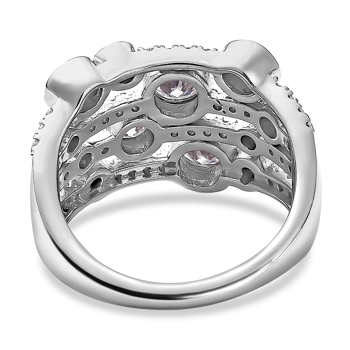 Designer Inspired 1.24 Ct. Moissanite Bubble Ring in Platinum Overlay Sterling Silver 7646375 7