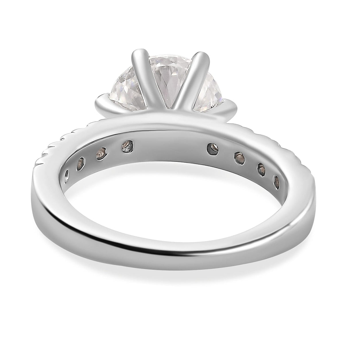 Moissanite (120 Facets) Ring in Platinum Overlay Sterling Silver 3.00 Ct. 7715852 7