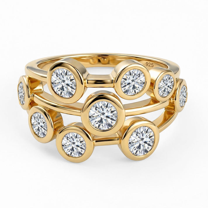 1.5 Ct. Moissanite Cluster Ring in 18K Yellow Gold Vermeil Sterling Silver 7724366 1