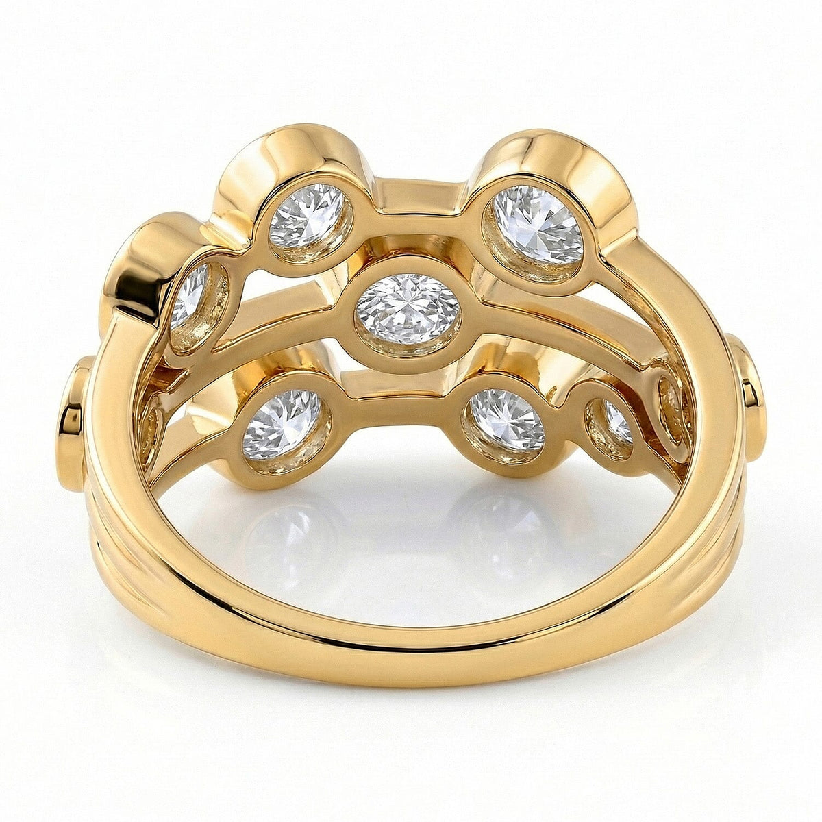 1.5 Ct. Moissanite Cluster Ring in 18K Yellow Gold Vermeil Sterling Silver 7724366 4