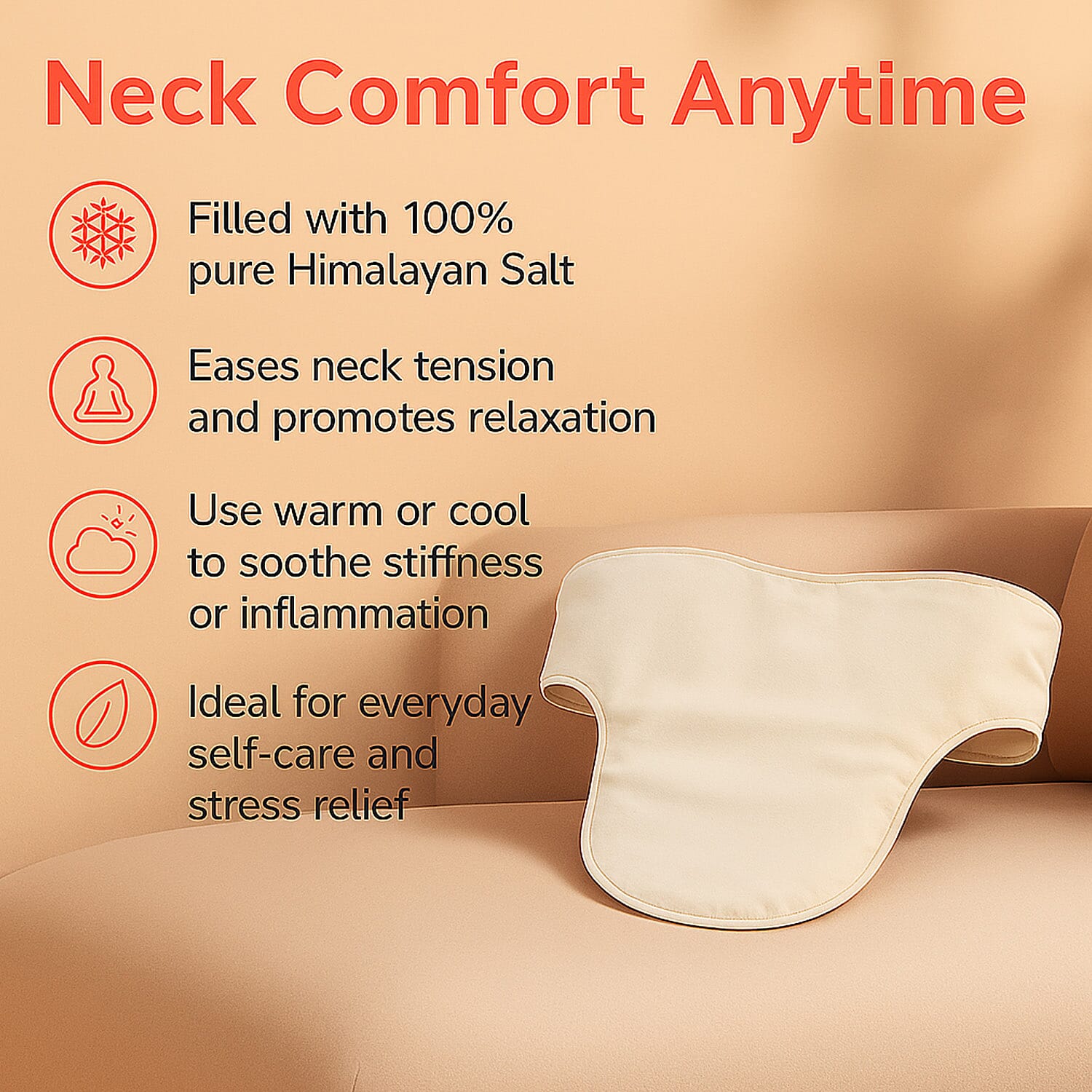 Microwavable and Freezable Himalayan Salt Neck Wrap 7758255 2