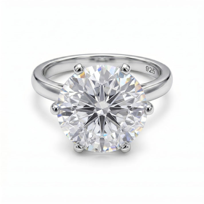 Moissanite Solitaire Ring in Platinum Overlay Sterling Silver 7761583 1