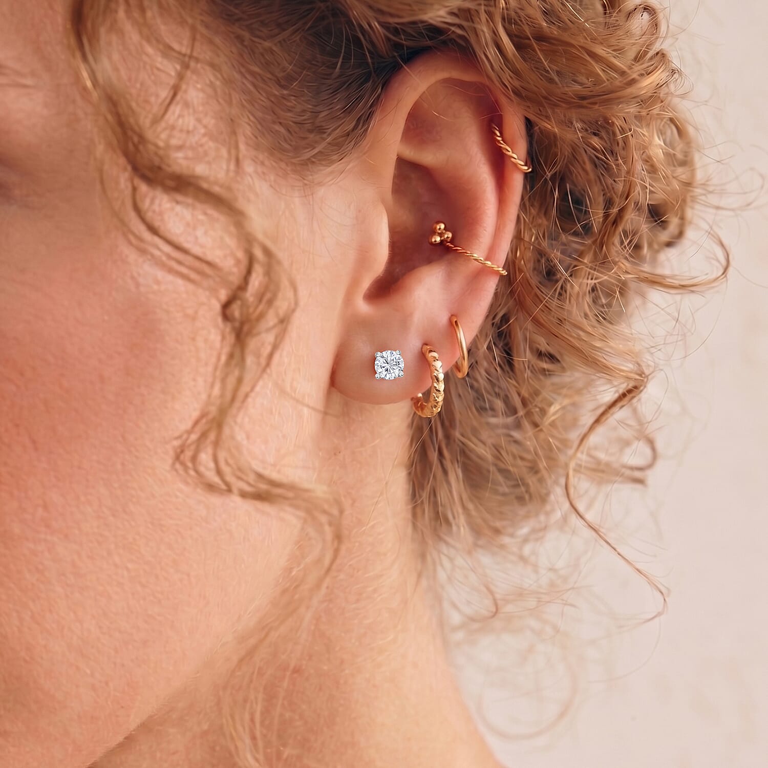 Moissanite Solitaire Stud Earrings in Rhodium Overlay Sterling Silver 7797785 3