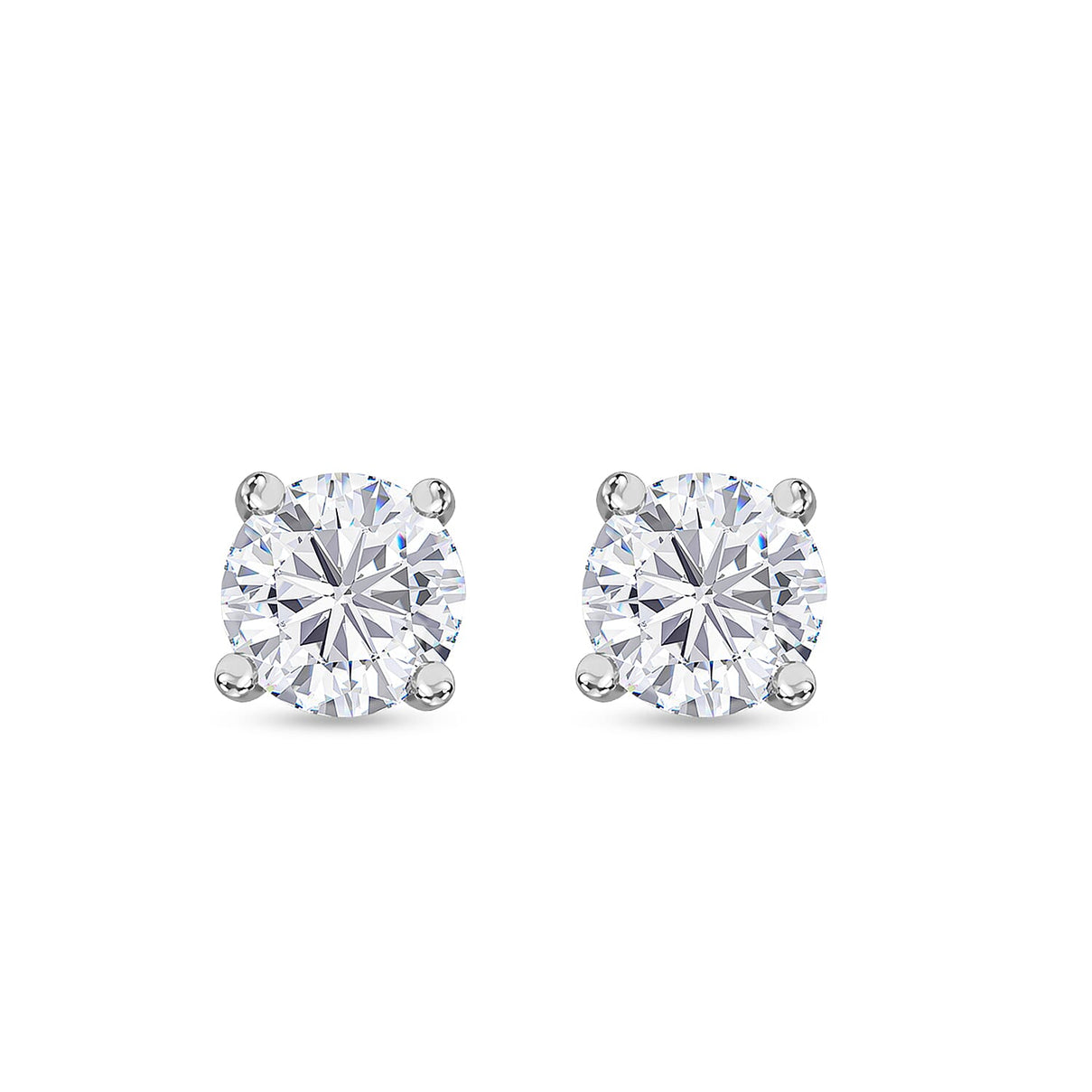 Moissanite Solitaire Stud Earrings in Rhodium Overlay Sterling Silver 7797785 4